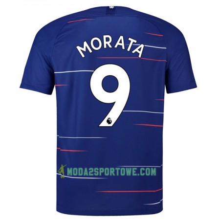 Koszulka Chelsea Morata 9 Domowe Stroje Piłkarskie 2018/19 Krótki Rękaw